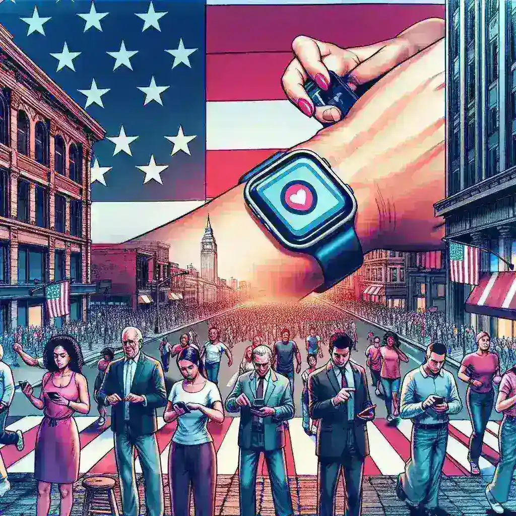 "Imagem ilustrativa de dispositivos wearable, como Smartwatches e fitness trackers, representando a proposta do governo americano para legislar sobre a proteção de dados pessoais coletados por esses dispositivos."